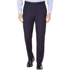 Lauren Ralph Lauren Mens Pants Size 40 x 29 Blue Windowpane Plaid Wool New